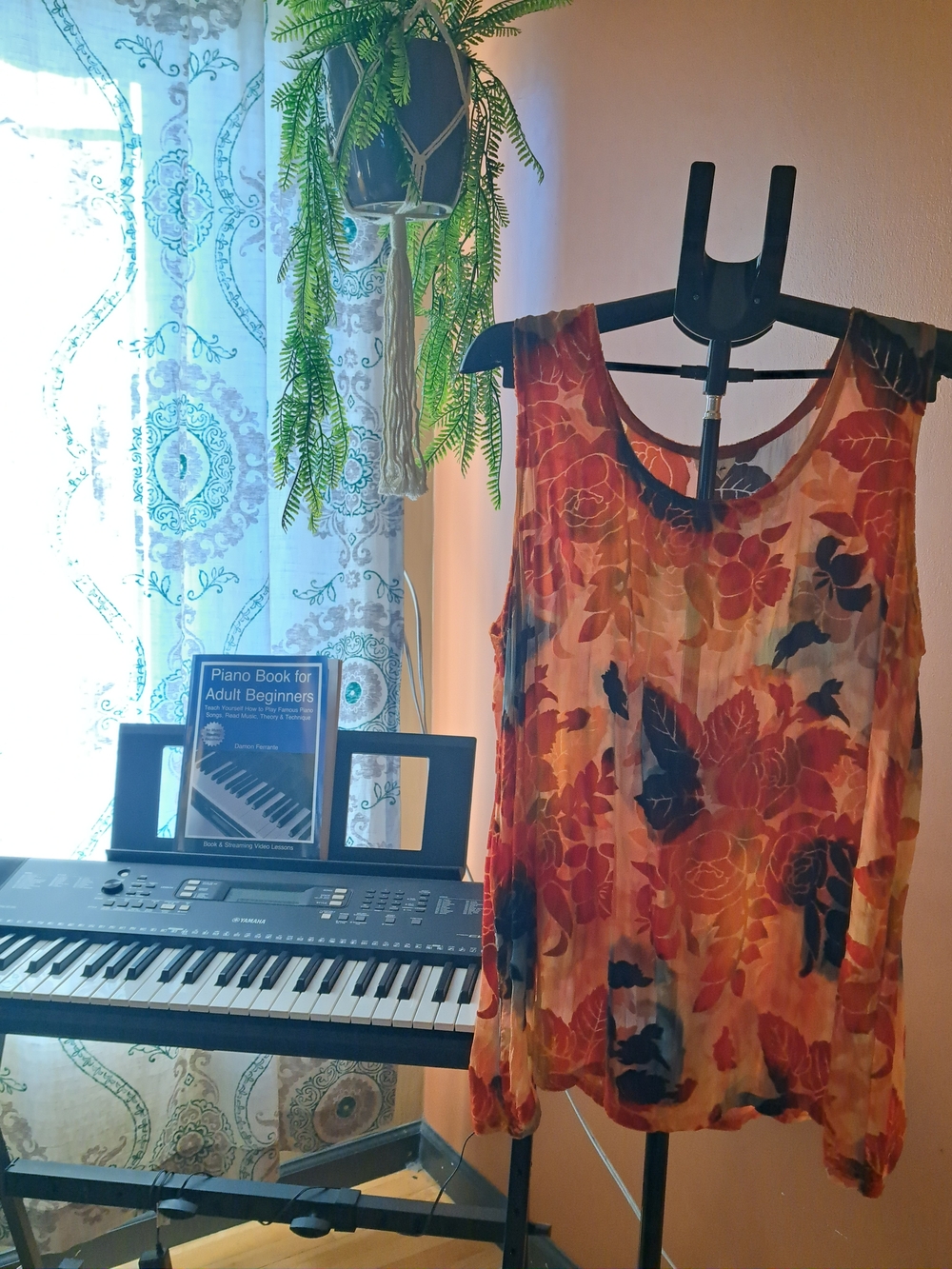 Mika Yoga Wear Floral Sleeveless Camisole - Orange & Navy